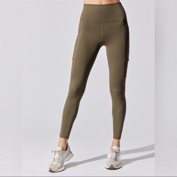 Carbon38 Utility Cargo Green High Rise Full Length Leggings - Picture 2 of 6